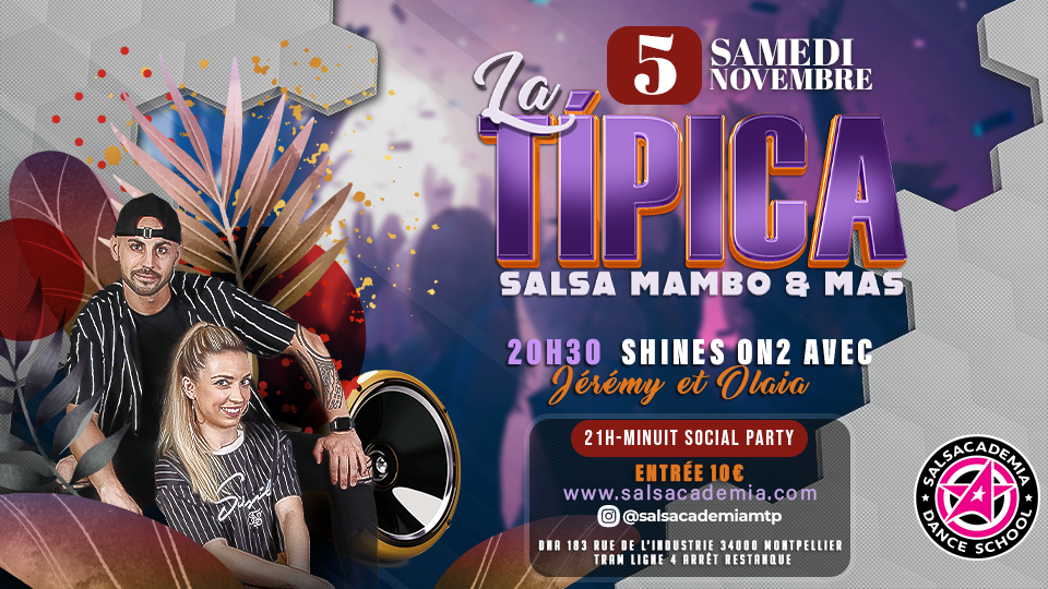 SAMEDI 5 NOVEMBRE: “LA TIPICA” Salsa Mambo & Mas : votre soirée mensuelle !